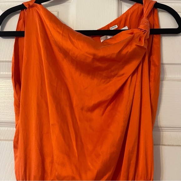 Amanda Uprichard Orange Marlow Dress Size Small 100% Silk - Picture 6 of 11